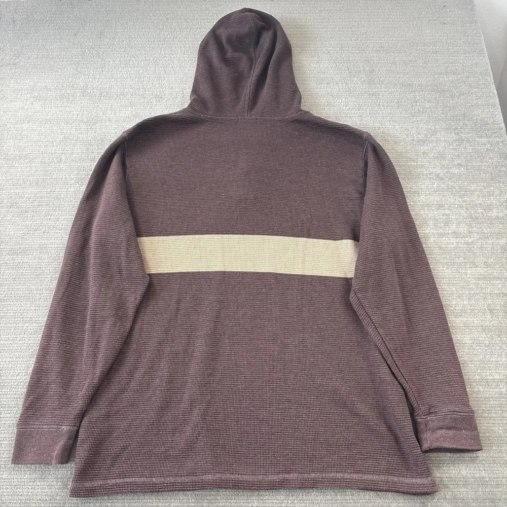 KATIN USA Horizon Long Sleeve Sweater Men XL Waffle Thermal Brown Hooded Surfer